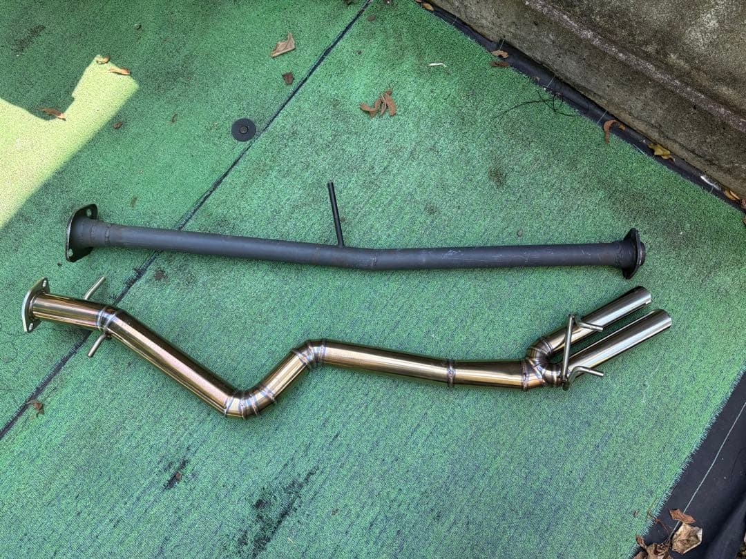 SXE10 ワンオフ　中間、リアストレートマフラー斜め切り　斜め跳ね上げ