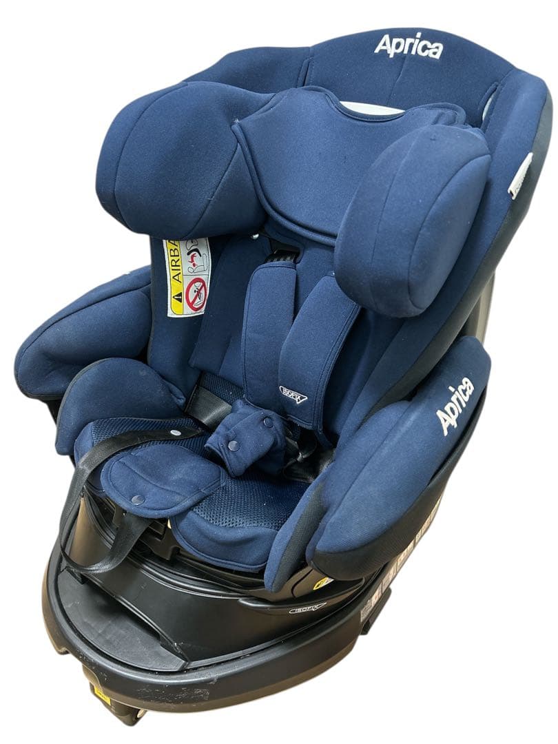 【良品】Apricaチャイルドシート ディアターンプラス　ISOFIX ネイビー