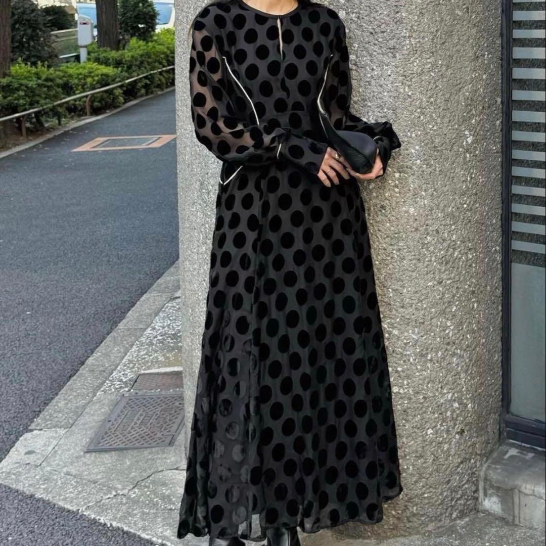 CLANE クラネ　BIG DOT OPAL ONEPIECE ワンピース　XS