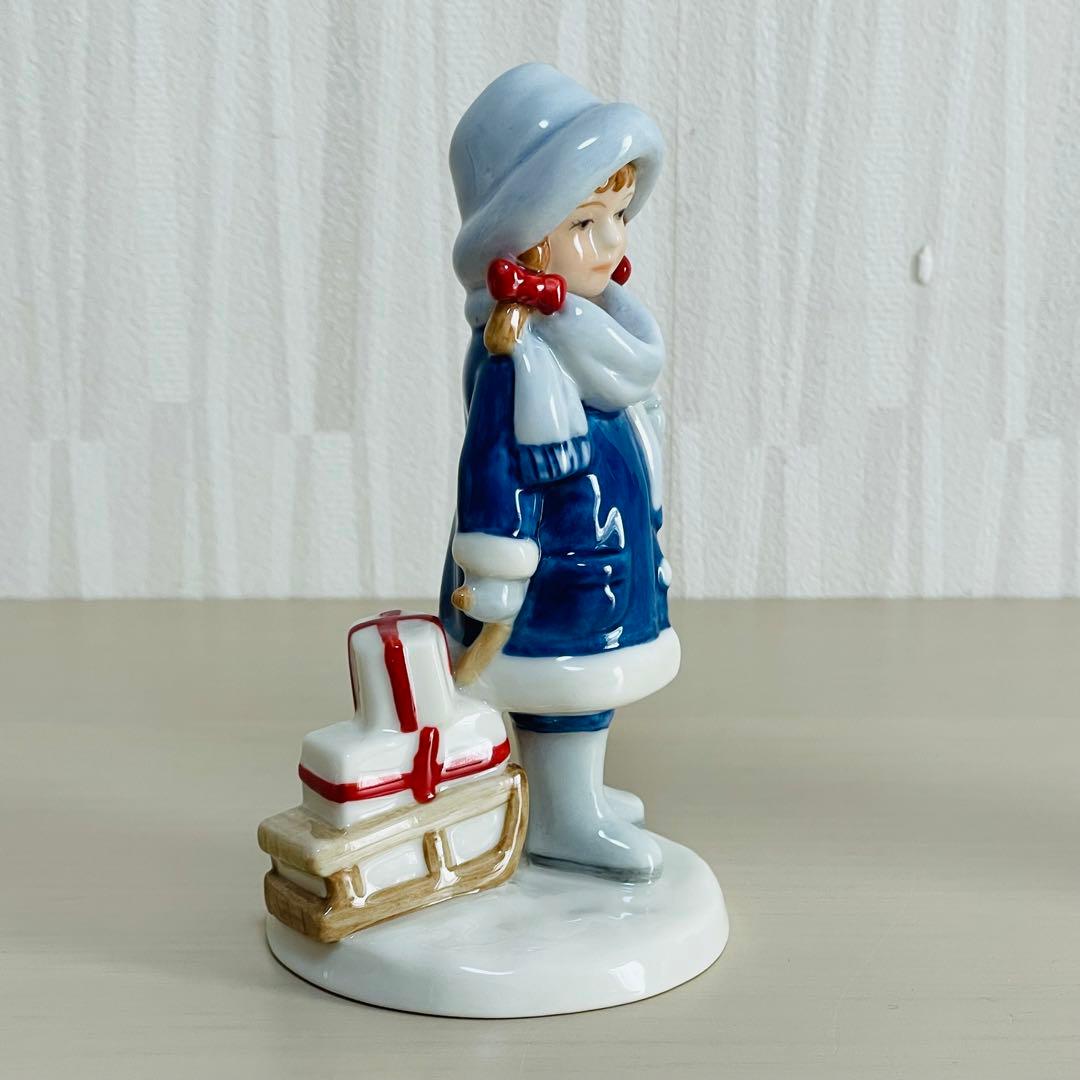 ロイヤルコペンハーゲン 2003年 フィギュリン 少年と犬 少女とそり ペア