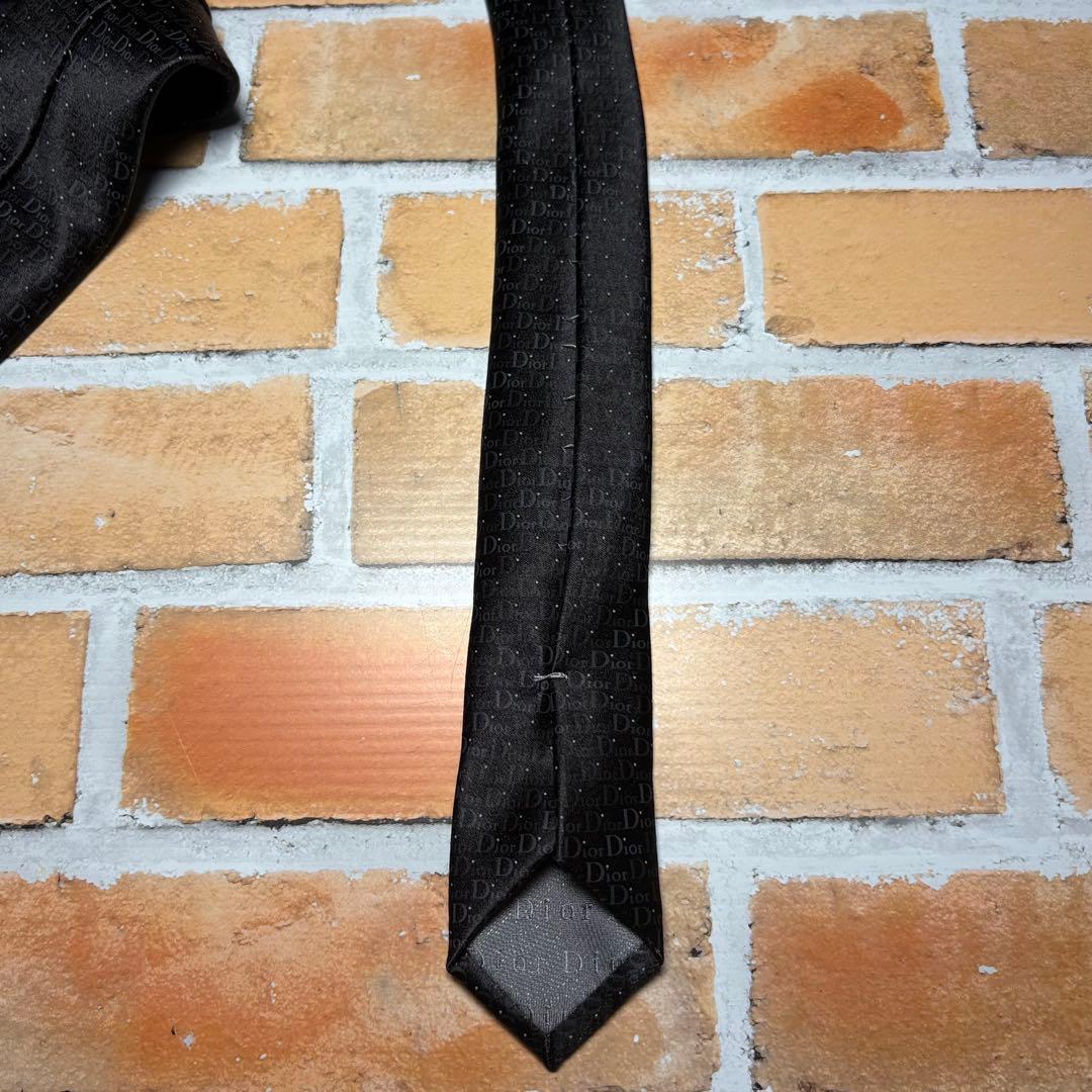 クリスチャンディオール　ネクタイ　ロゴ　総柄　シルク