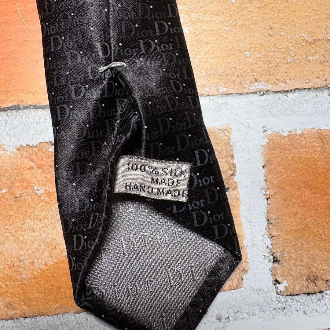 クリスチャンディオール　ネクタイ　ロゴ　総柄　シルク