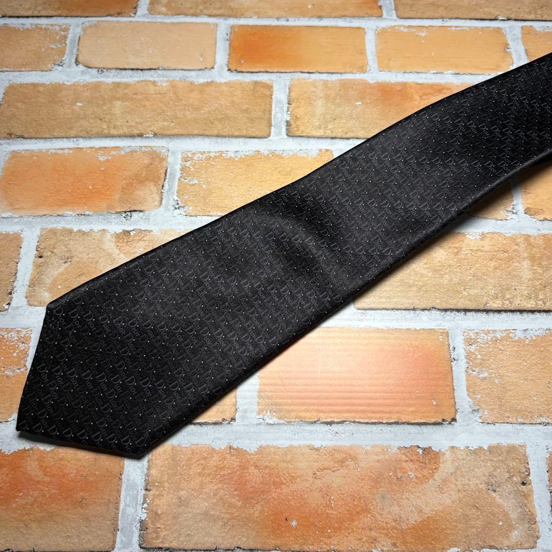 クリスチャンディオール　ネクタイ　ロゴ　総柄　シルク