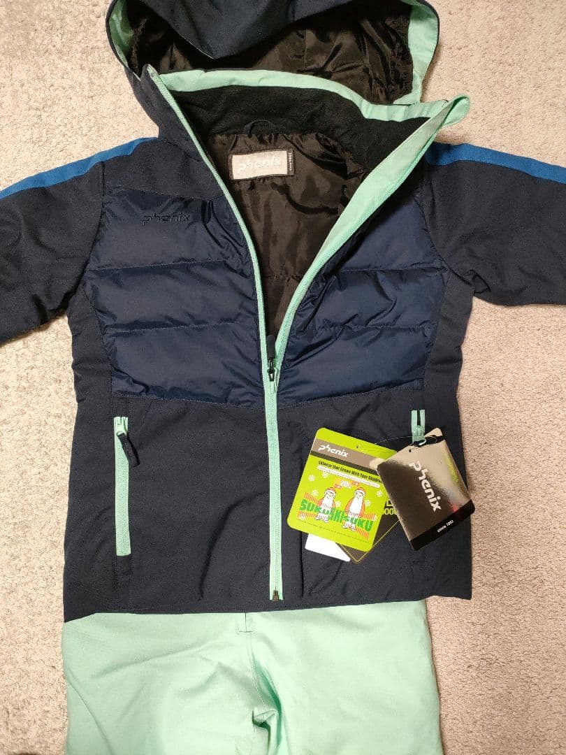 Phenix スキーウェア 130（115〜135cm）ネイビー　ミント