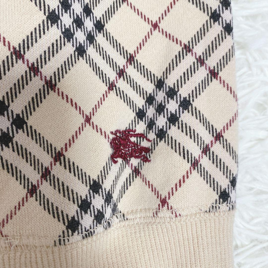 バーバリーブルーレーベル トラックジャケット ノバチェック コットン ベージュ