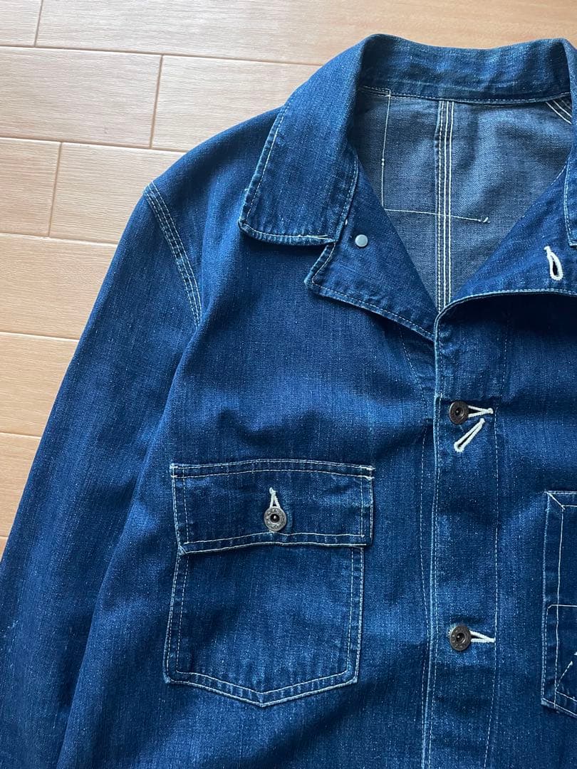 40s VINTAGE 希少ステッチ 大戦モデル デニムカバーオール WW2