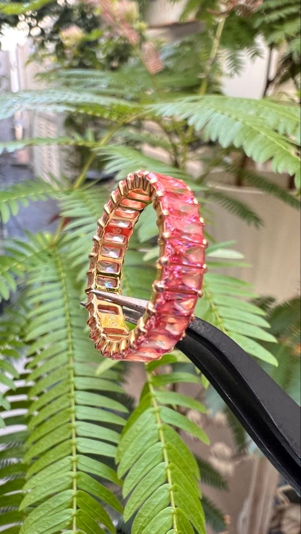 Swarovski ピンク ジルコニア リング