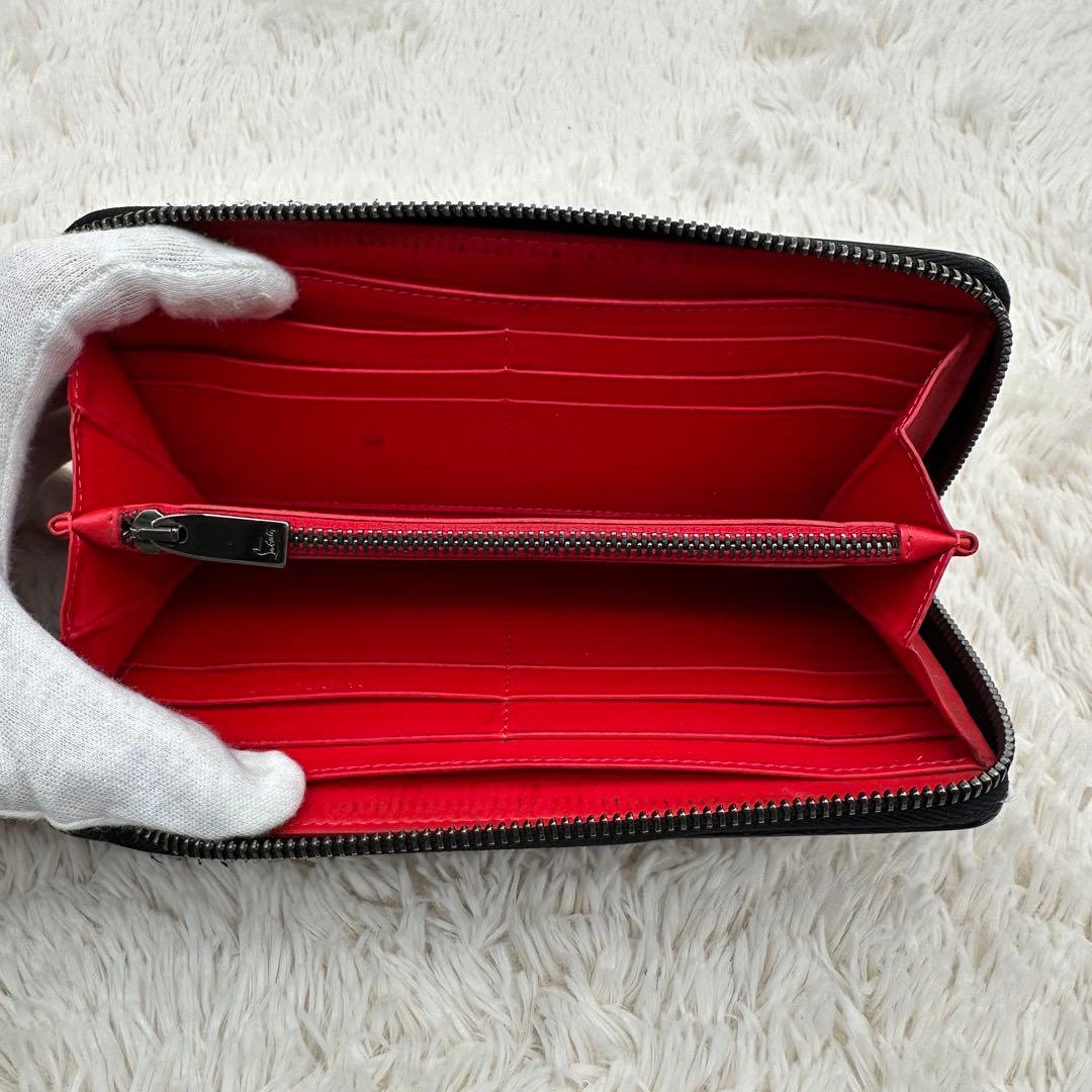 ✨美品✨ルブダン　長財布　スタッズ　パネトーネ　ラウンドジップ　レザー　黒