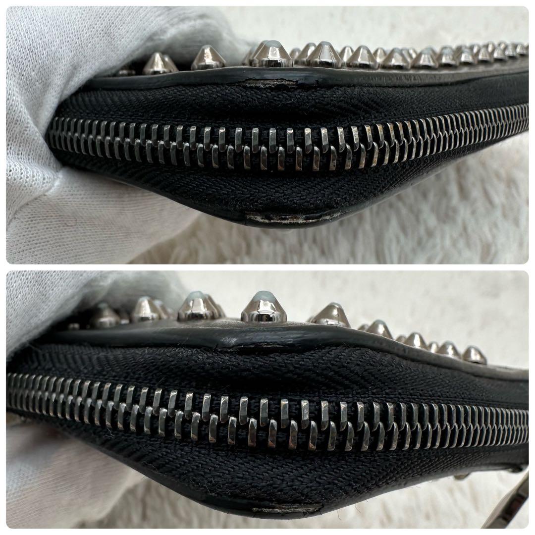 ✨美品✨ルブダン　長財布　スタッズ　パネトーネ　ラウンドジップ　レザー　黒