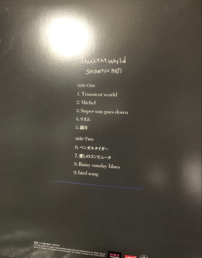 下津光史　【 Transient World 】 レコード 12inch