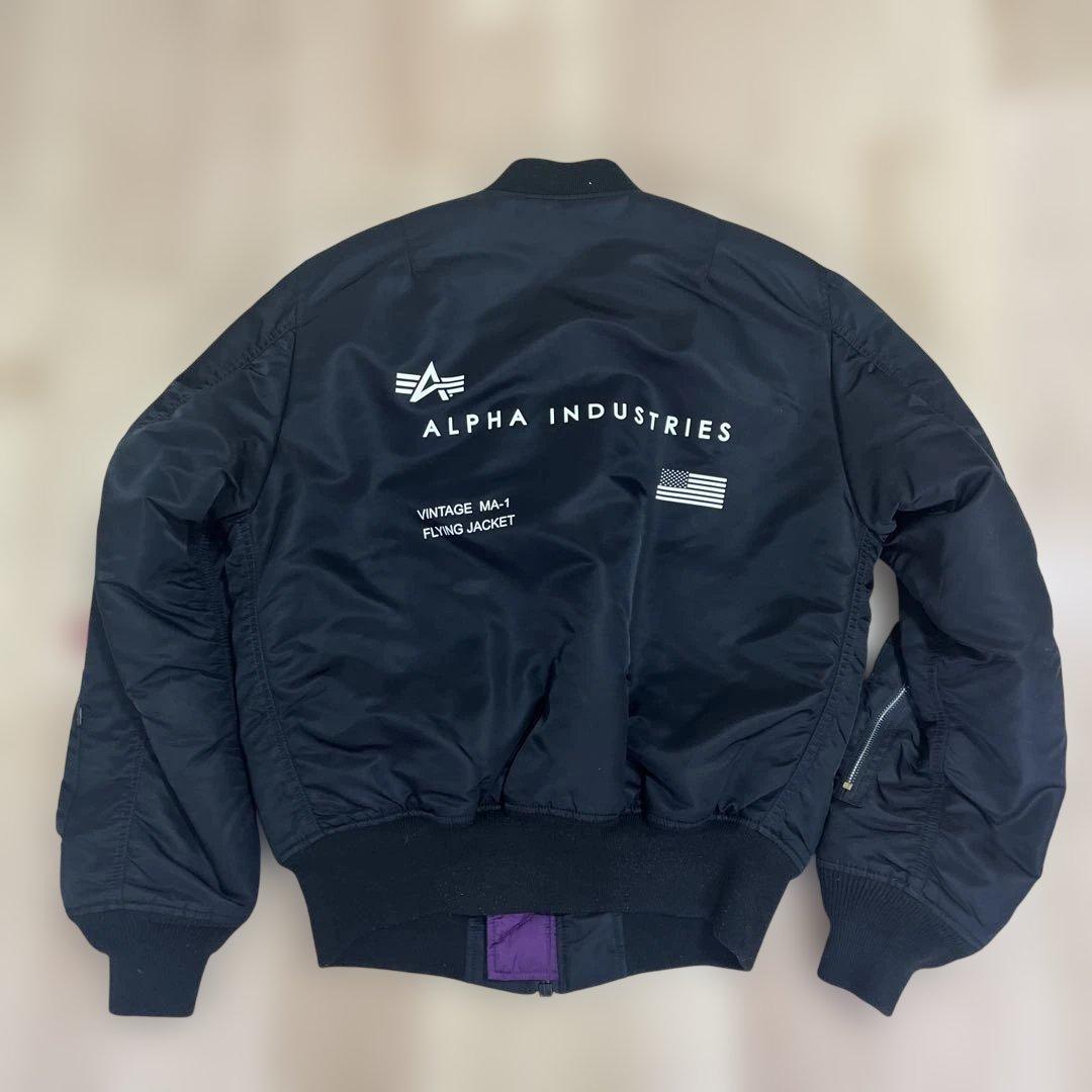 ALPHA XLARGE MA-1 リバーシブル　ブラック　パープル
