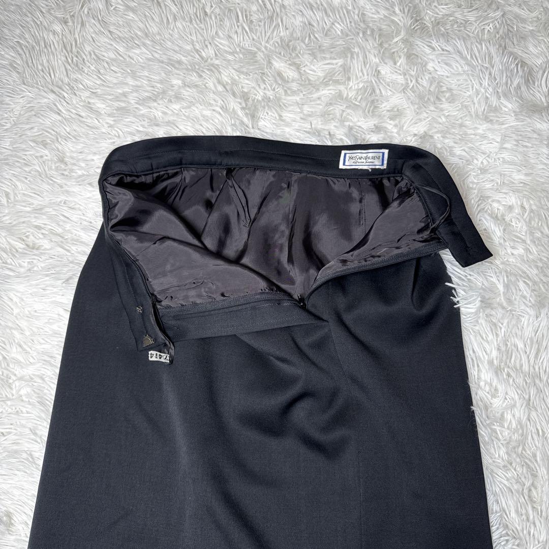 美品✨️イヴサンローラン スカートスーツ セットアップ ノーカラージャケット 黒