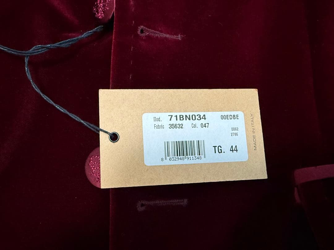 DSQUARED2 バーガンディ ベルベットジャケット 44