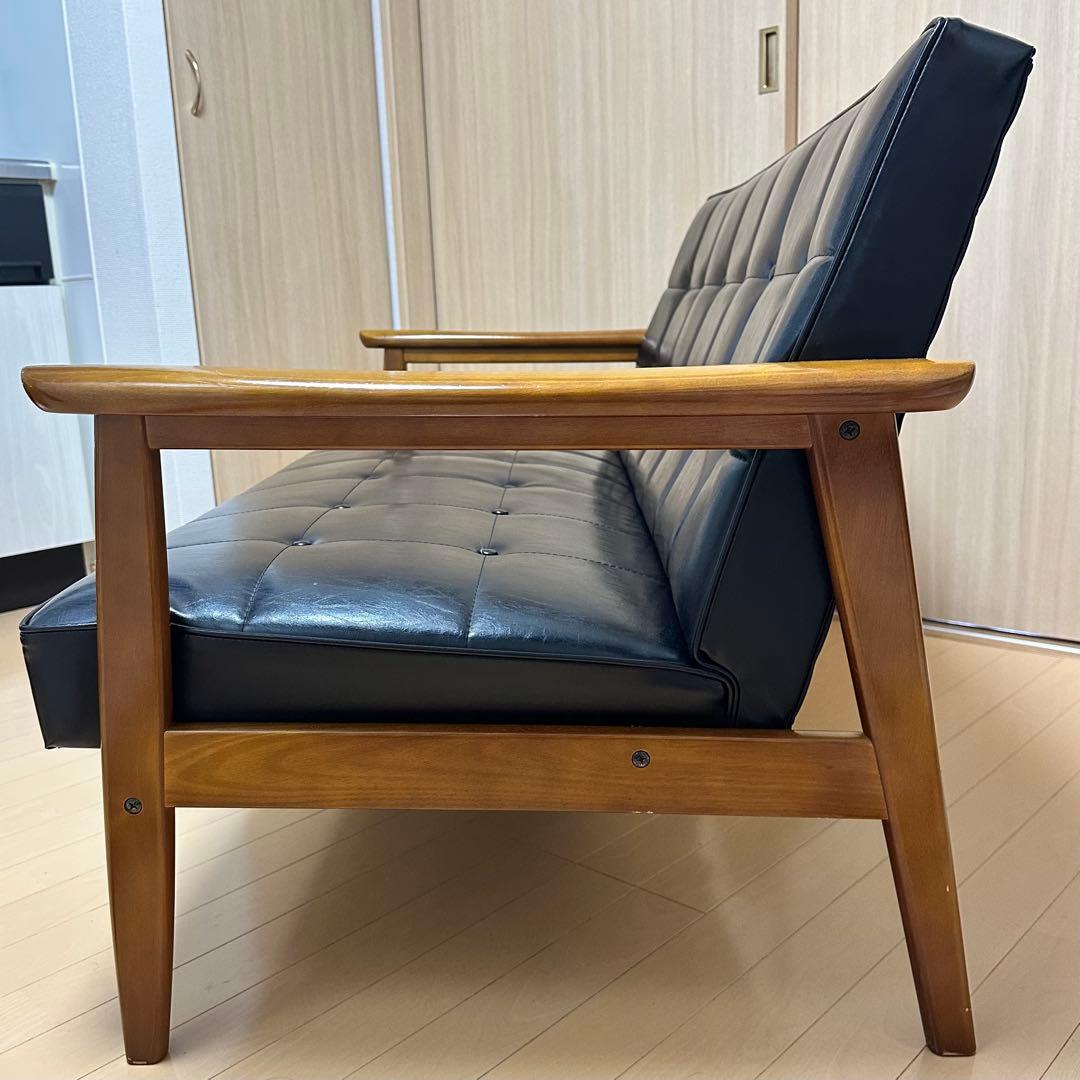 カリモク60 Kチェア 2シーター スタンダードブラック 定番 美中古品