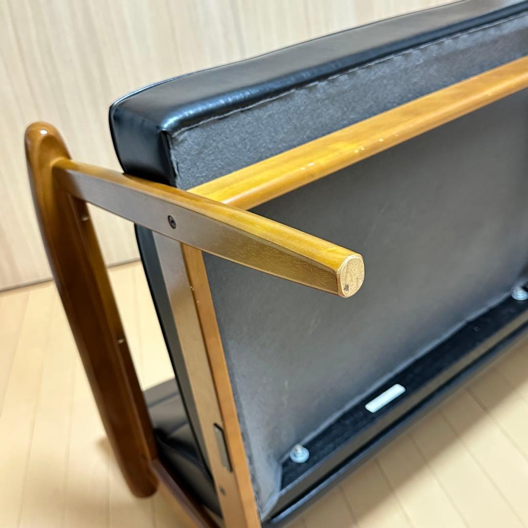 カリモク60 Kチェア 2シーター スタンダードブラック 定番 美中古品