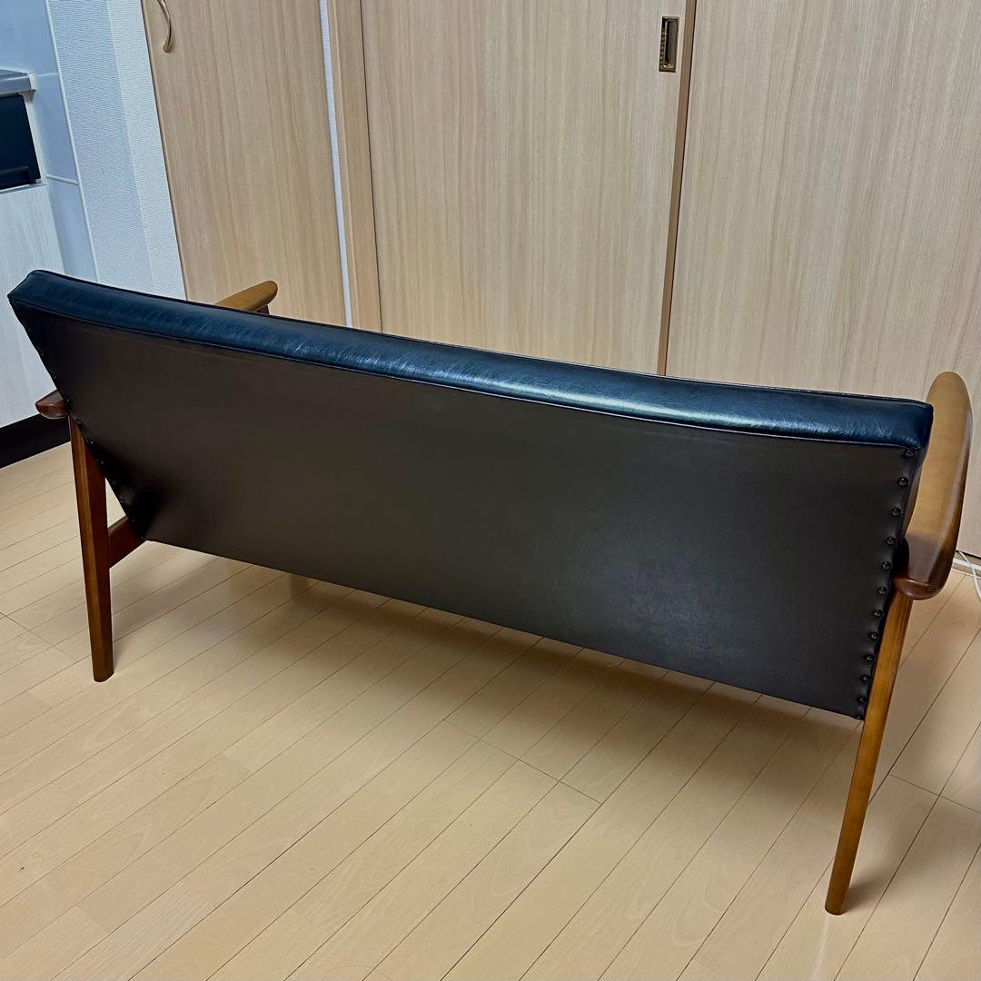 カリモク60 Kチェア 2シーター スタンダードブラック 定番 美中古品