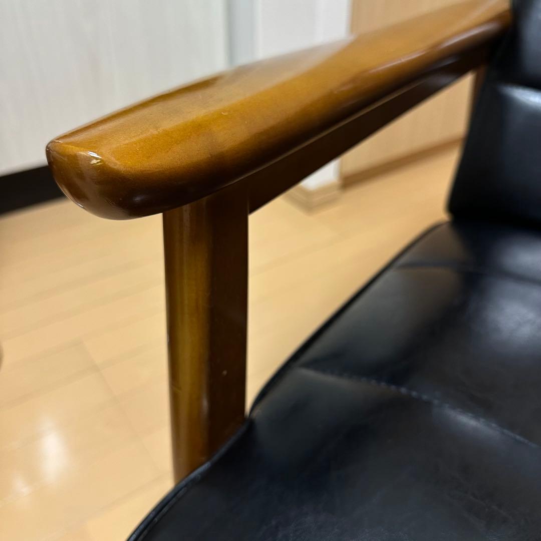 カリモク60 Kチェア 2シーター スタンダードブラック 定番 美中古品