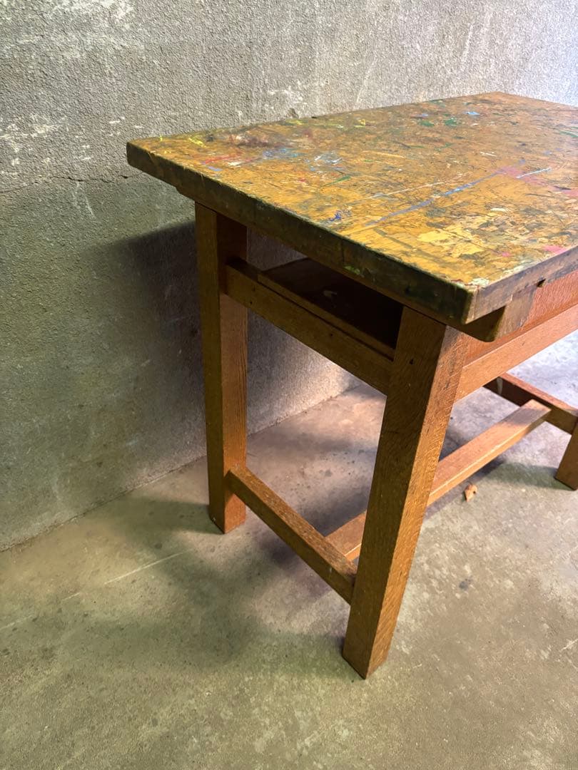 図工机　図工室　机　テーブル　作業机　レトロ