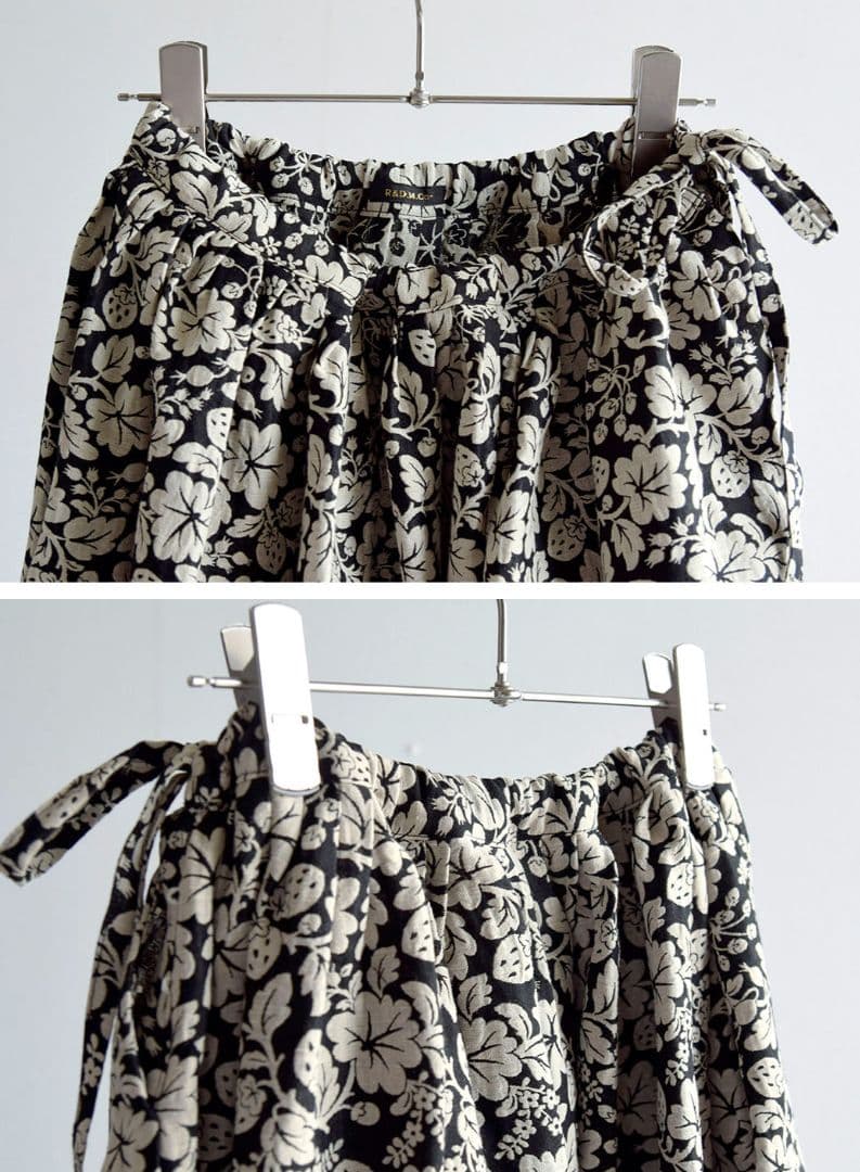 R& D.M.Co- コットンリネンジャガード ワイルドベリーギャザースカート