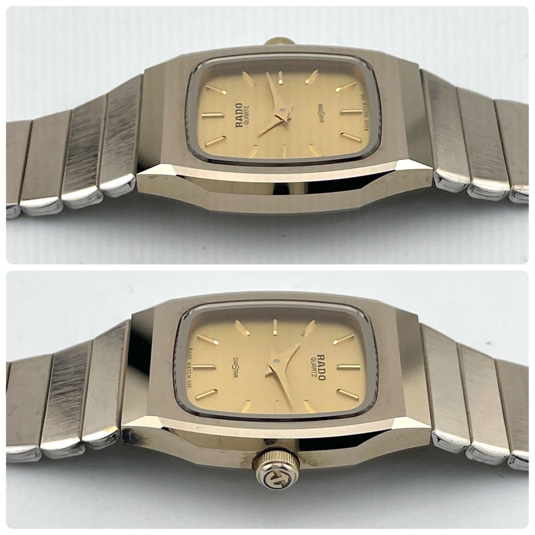 【稼働/新品電池】ラドー　ダイヤスター　スクエア　腕時計　ゴールド　レディース