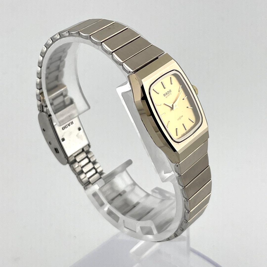 【稼働/新品電池】ラドー　ダイヤスター　スクエア　腕時計　ゴールド　レディース