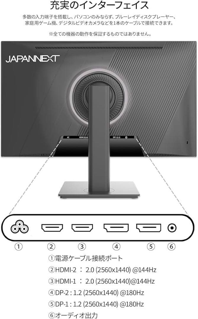 ◻︎JAPANNEXT 液晶モニター 27インチ WQHD JN-27i80Q