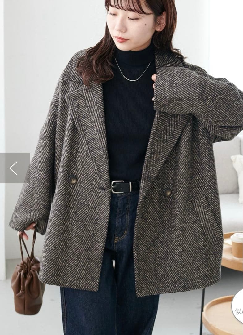 discoat へリンボーンダブルテラージャケット 新品未使用