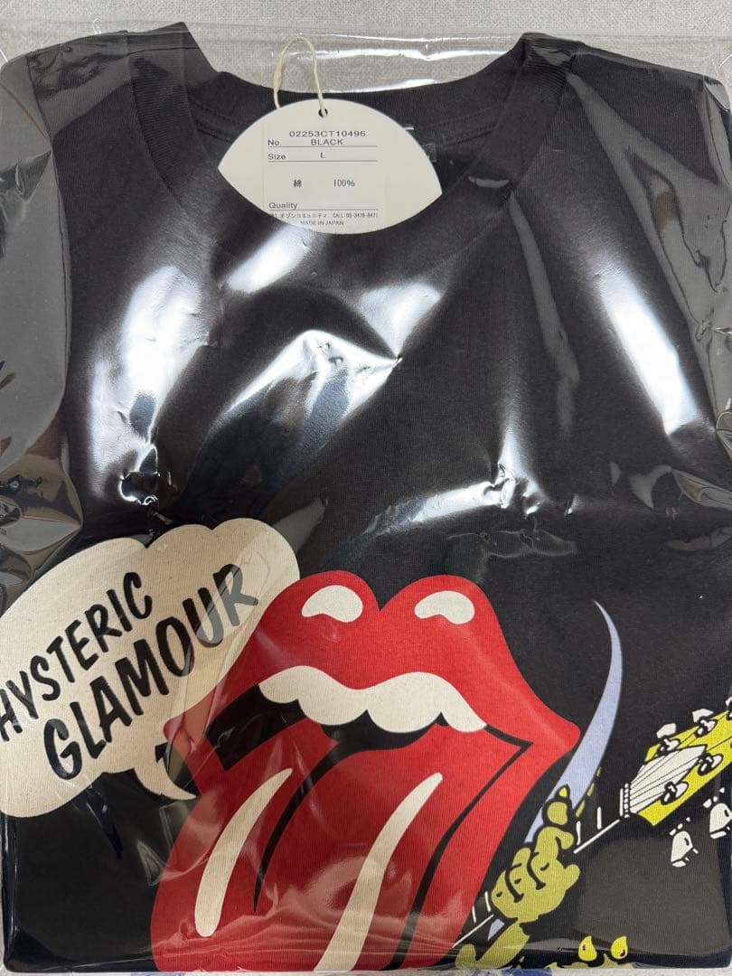 ヒス×ローリングストーンズ半袖Tシャツ【TOUNGE DINOSAUR】黒L