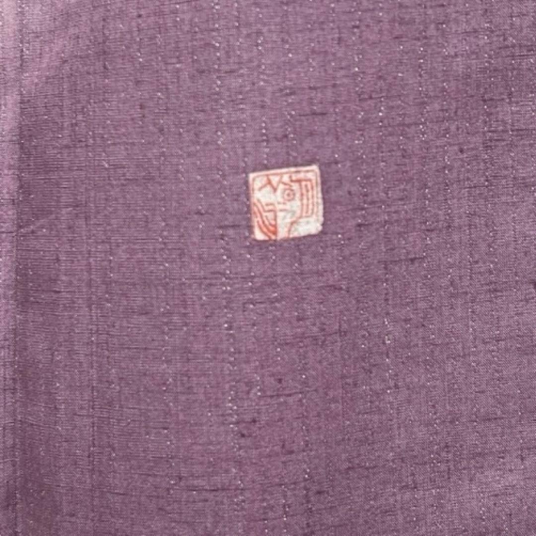 訪問着　紬　花模様　縦縞　銀通し　グラデーション　着物　103 d