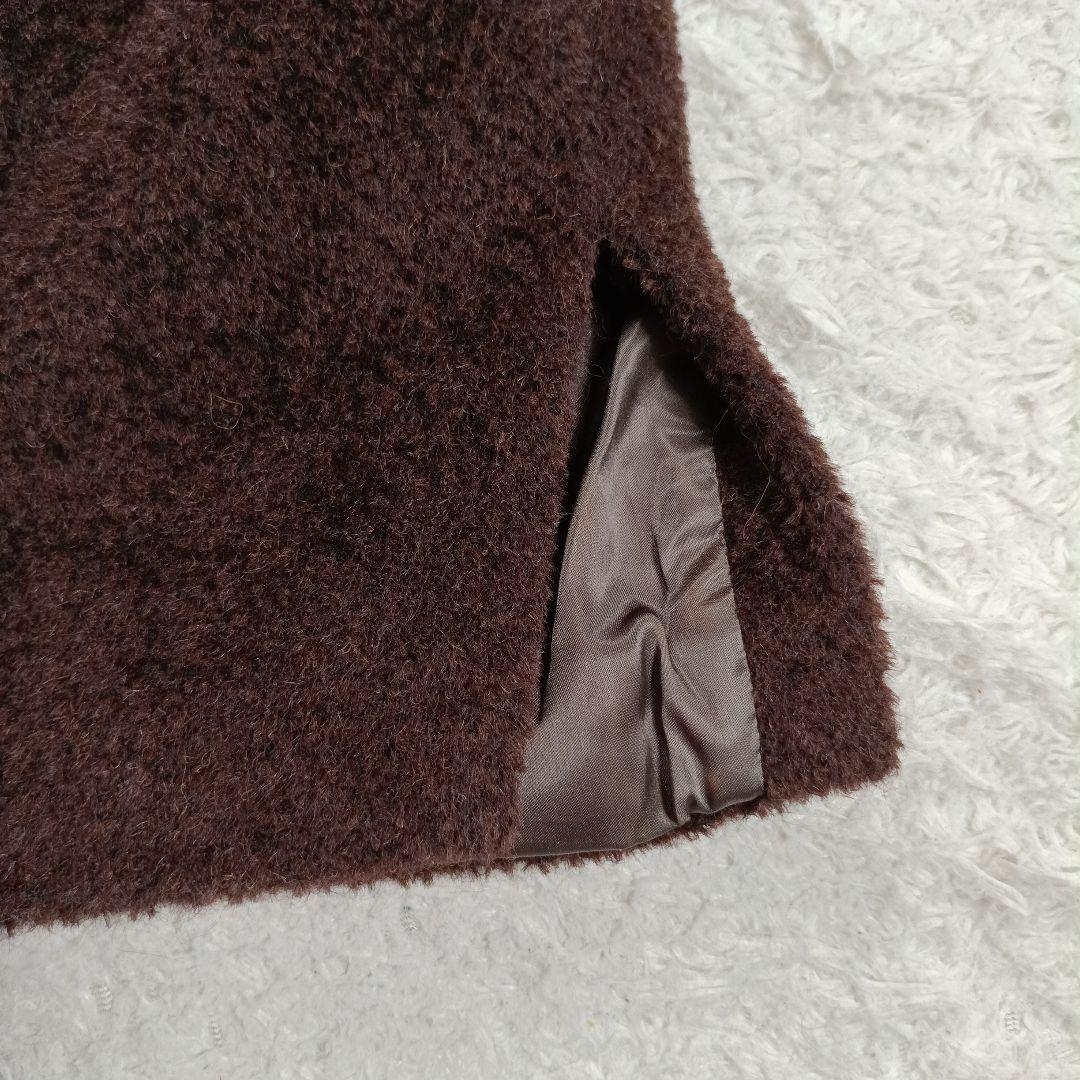 MaxMara　最高級 白タグ　アルパカシャギーコート　スタンドカラー　40