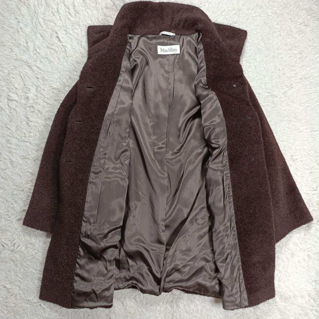 MaxMara　最高級 白タグ　アルパカシャギーコート　スタンドカラー　40