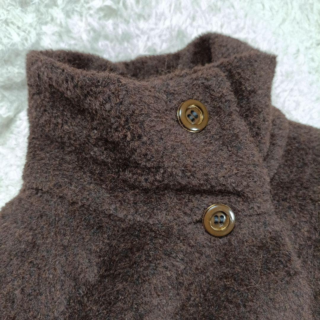 MaxMara　最高級 白タグ　アルパカシャギーコート　スタンドカラー　40