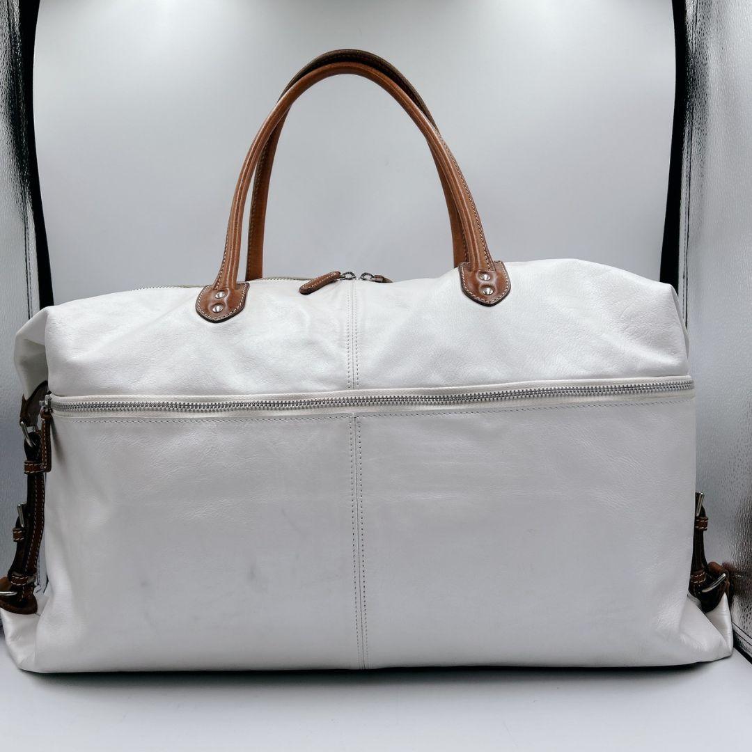 希少色Felisi フェリージ ボストンバッグ オールレザー ホワイト ビジネス