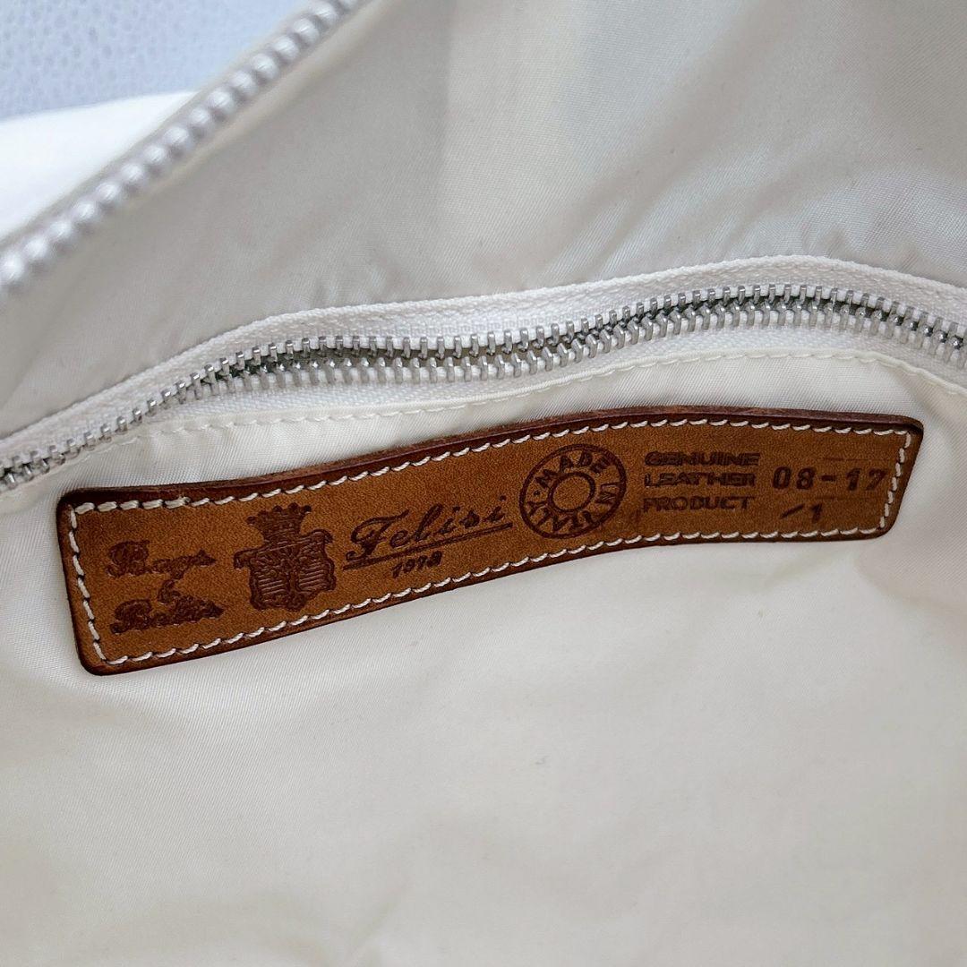 希少色Felisi フェリージ ボストンバッグ オールレザー ホワイト ビジネス