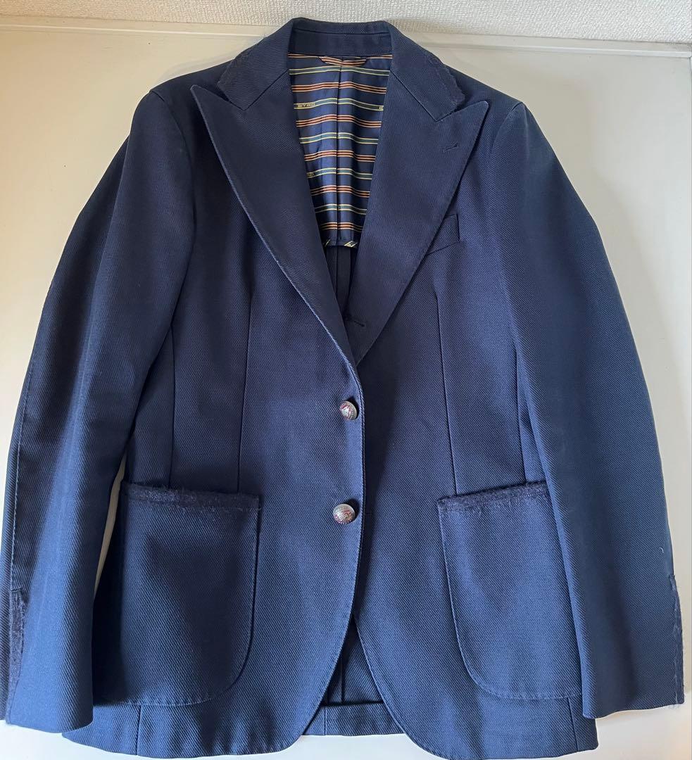 ETRO エトロ コットンツイルネイビー テーラードジャケット 48