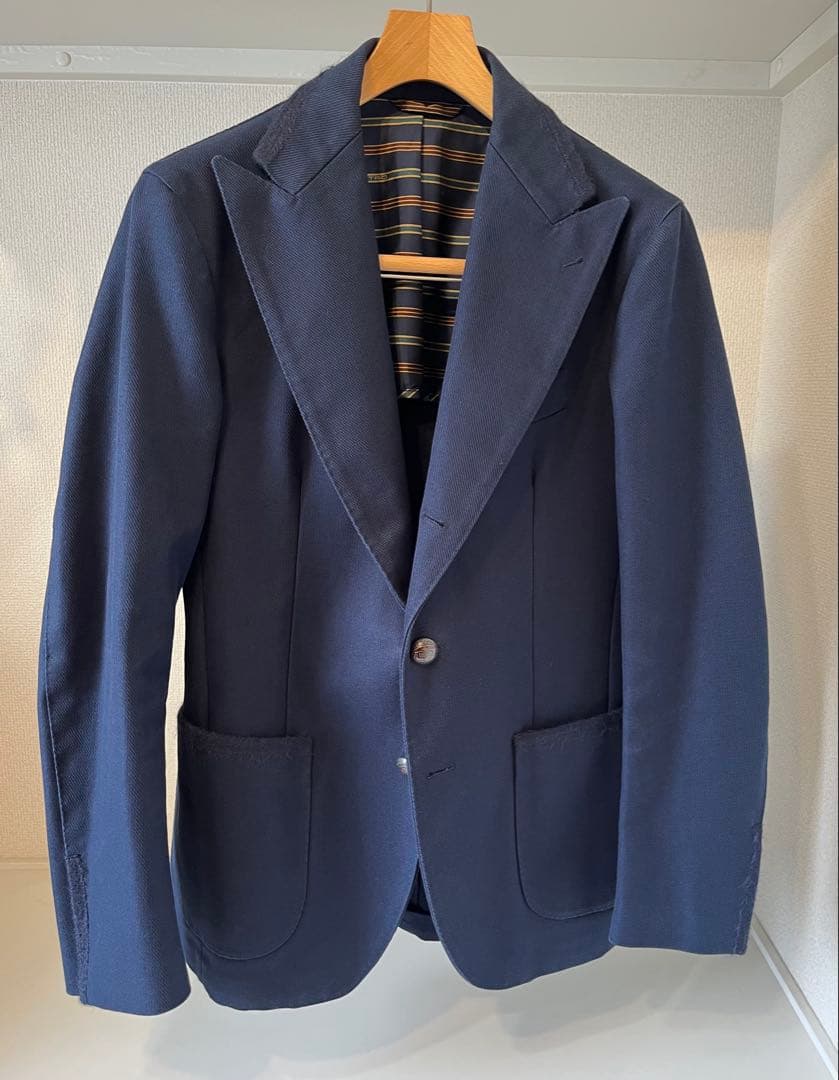 ETRO エトロ コットンツイルネイビー テーラードジャケット 48