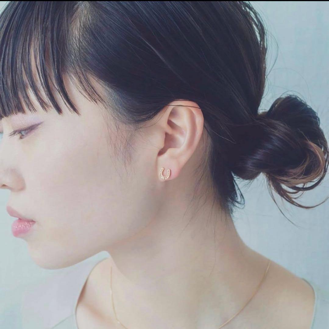 ス*ム様 ete ホースシューゴールドピアス　ダイヤモンド　両耳　馬蹄