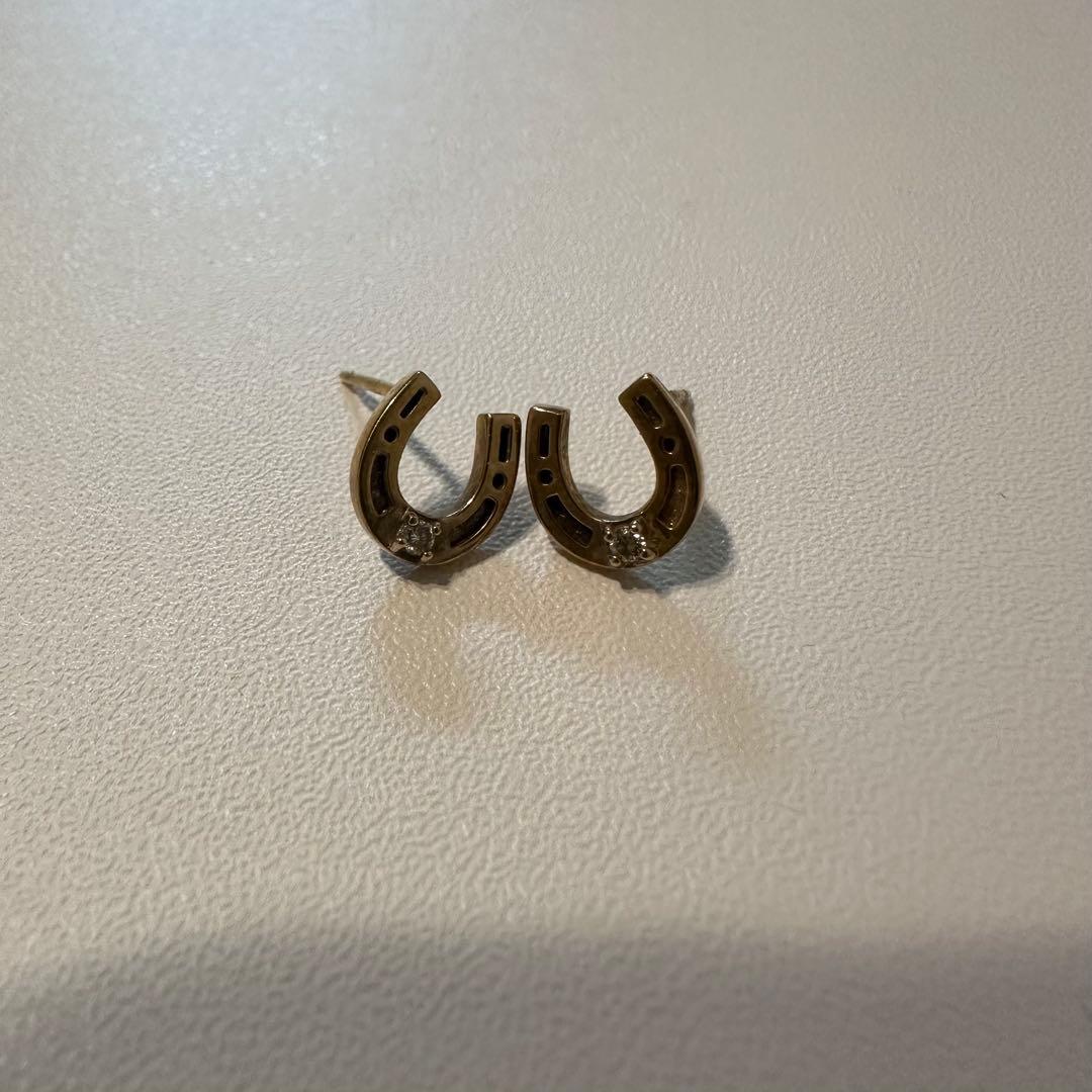 ス*ム様 ete ホースシューゴールドピアス　ダイヤモンド　両耳　馬蹄