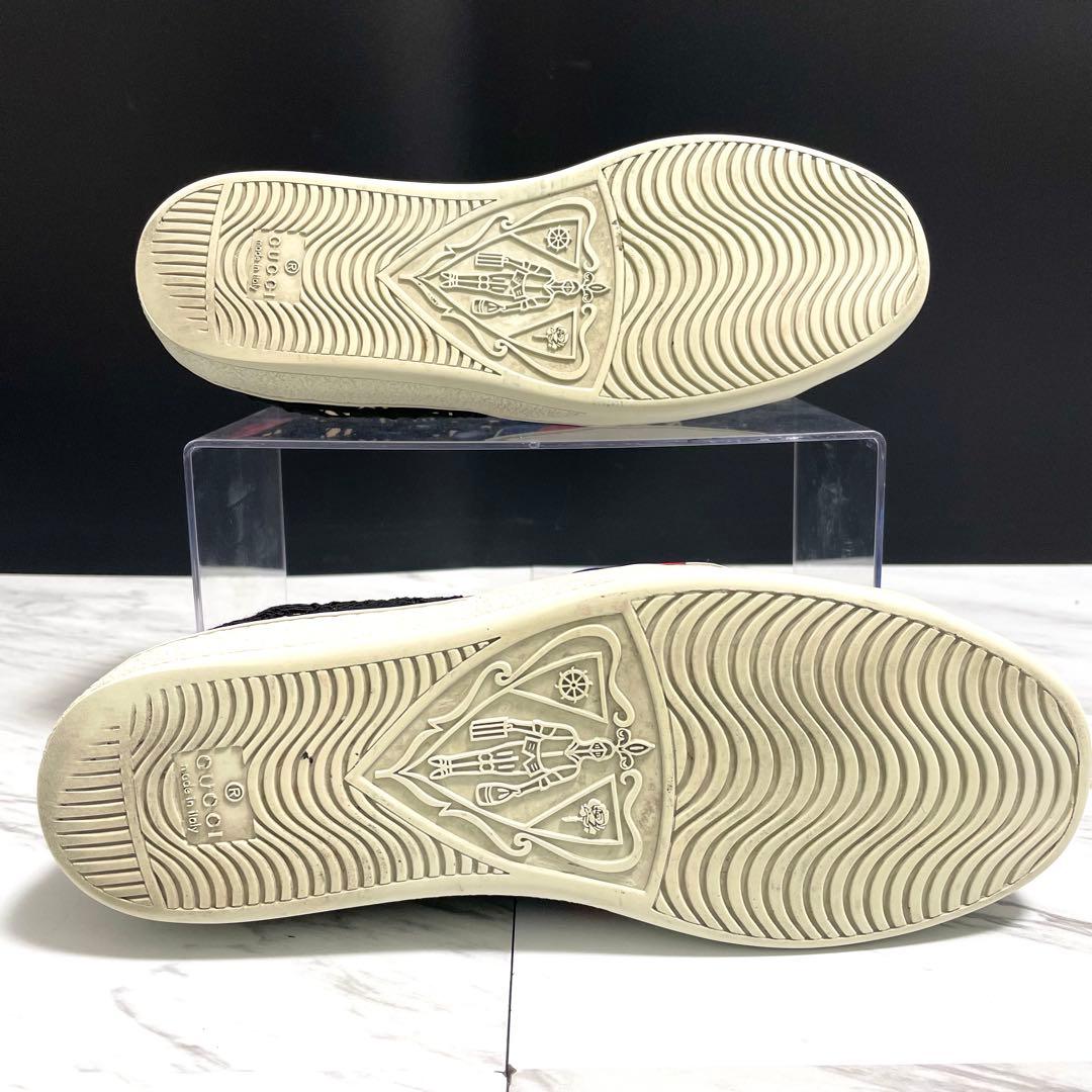 美品⭐️GUCCI エース フローラル クリスタル リボン 24.5cm