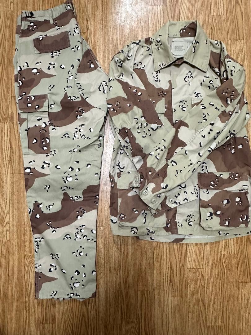 チョコチップデザートカモジャケット &新品カーゴパンツ セットアップ