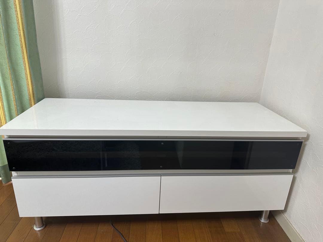 Pamouna パモウナ　テレビボード　パールホワイト　引き出し付き　120cm