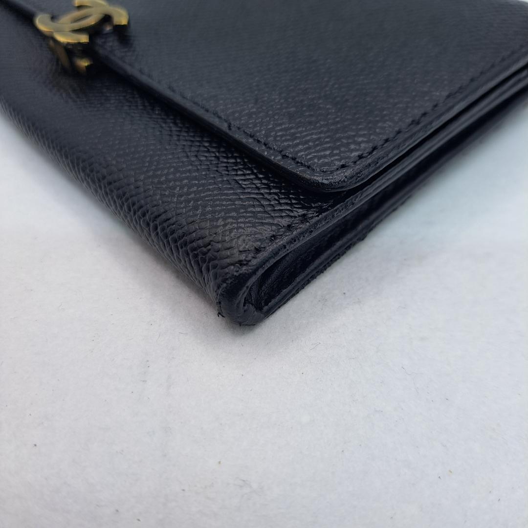 レア　CHANEL　ケース　クラシカルデザイン　ブラック　財布　二つ折り