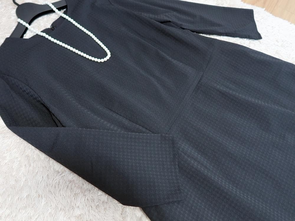 美品■ニューヨーカー■大きいサイズ17号■千鳥格子のワンピース■黒　フォーマル