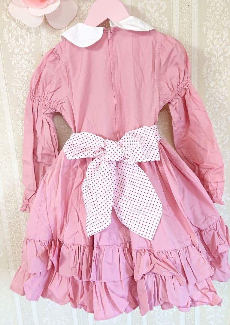 シャーリーテンプル♥エプロン付き♥ワンピース♥120cm♥ピンク