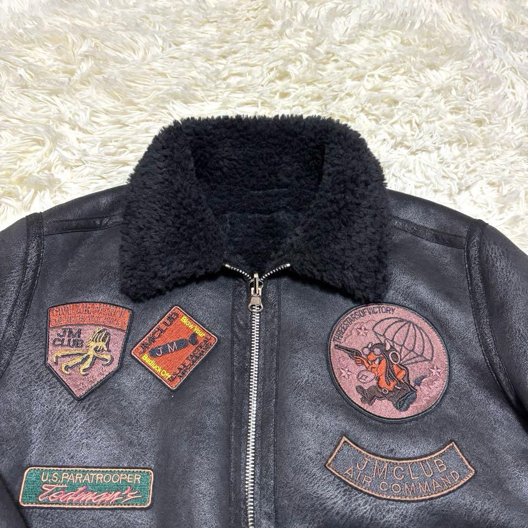 人参 フライトジャケット フェイクムートンジャケット G-1 ワッペン