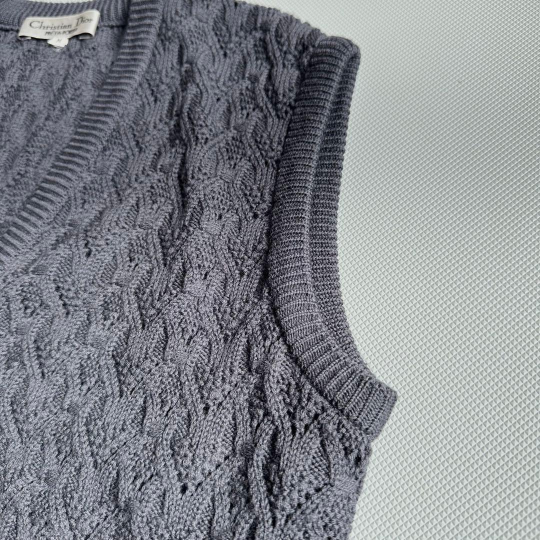 Christian Dior プリタポルテ ウール ニットベスト M グレー