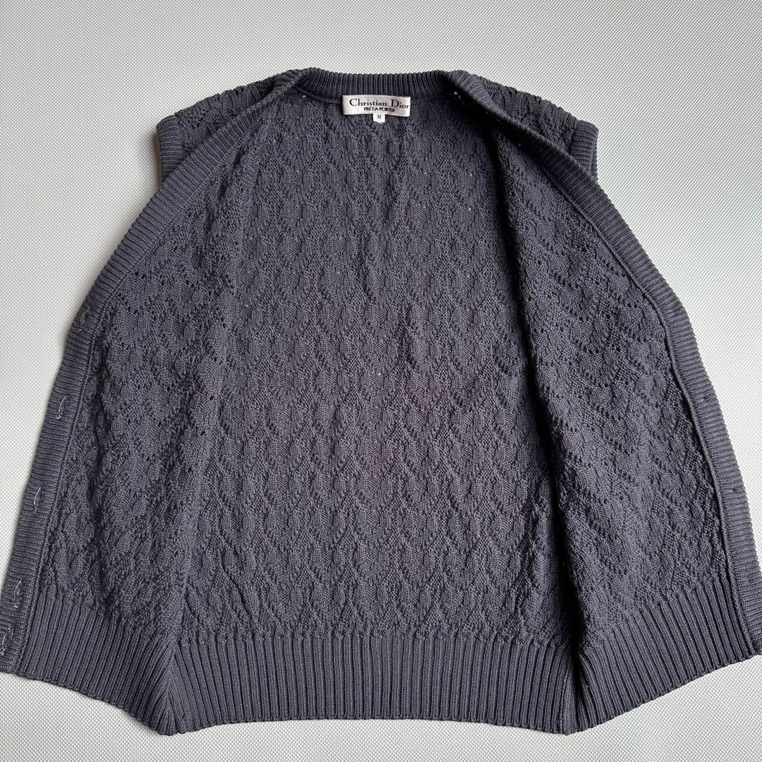 Christian Dior プリタポルテ ウール ニットベスト M グレー