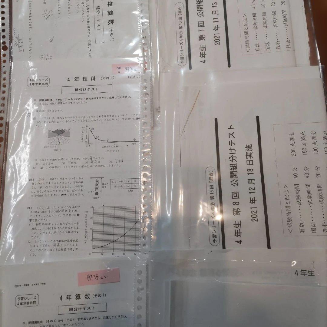 四谷大塚組み分けテスト４年生予習シリーズ上下2021年2025年早稲アカ