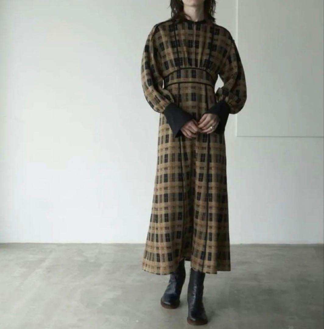【美品】クラネ　CHECK PIPING ONE PIECE サイズ2