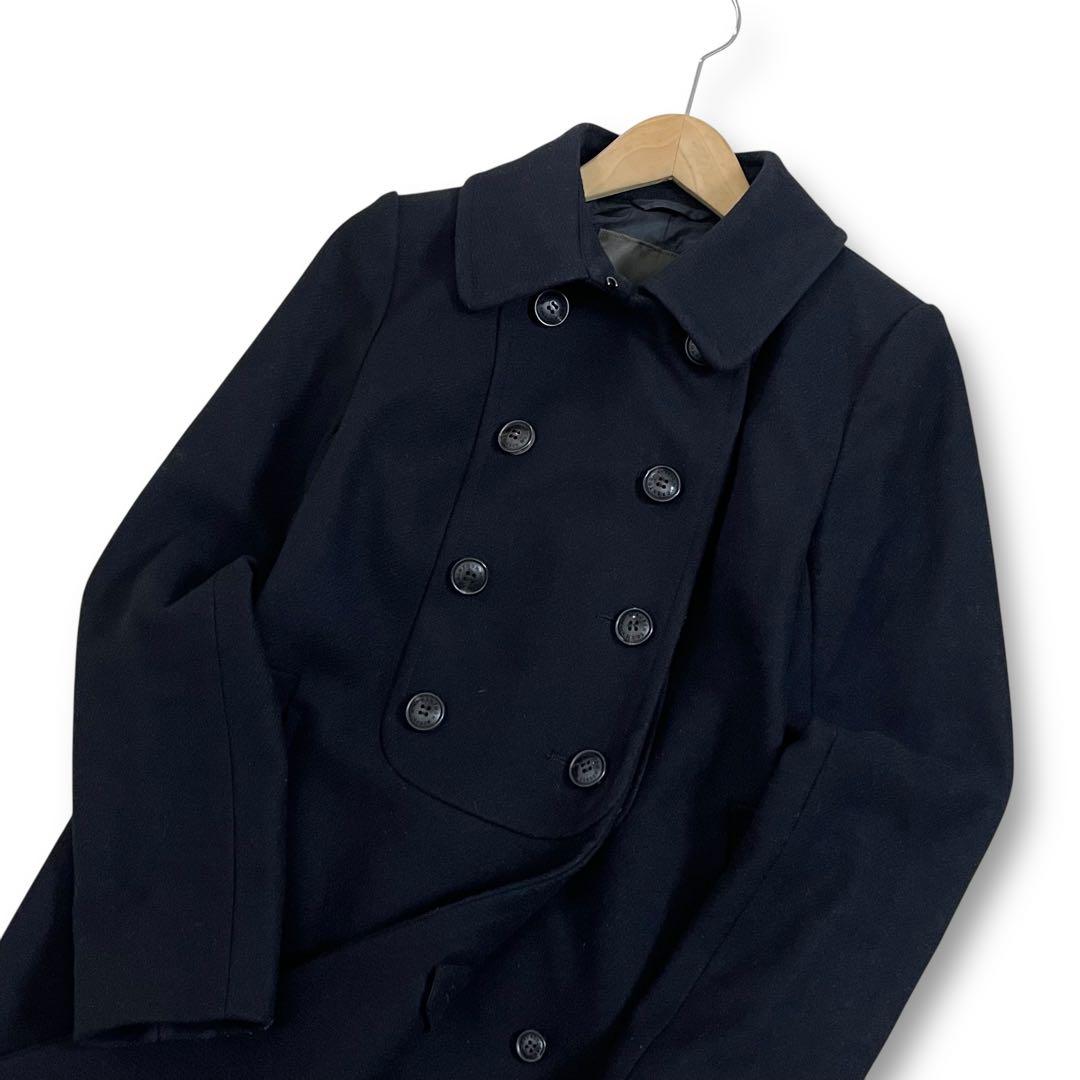 美品　マッキントッシュロンドン　ヨーク切り替えウールコート　ブラック